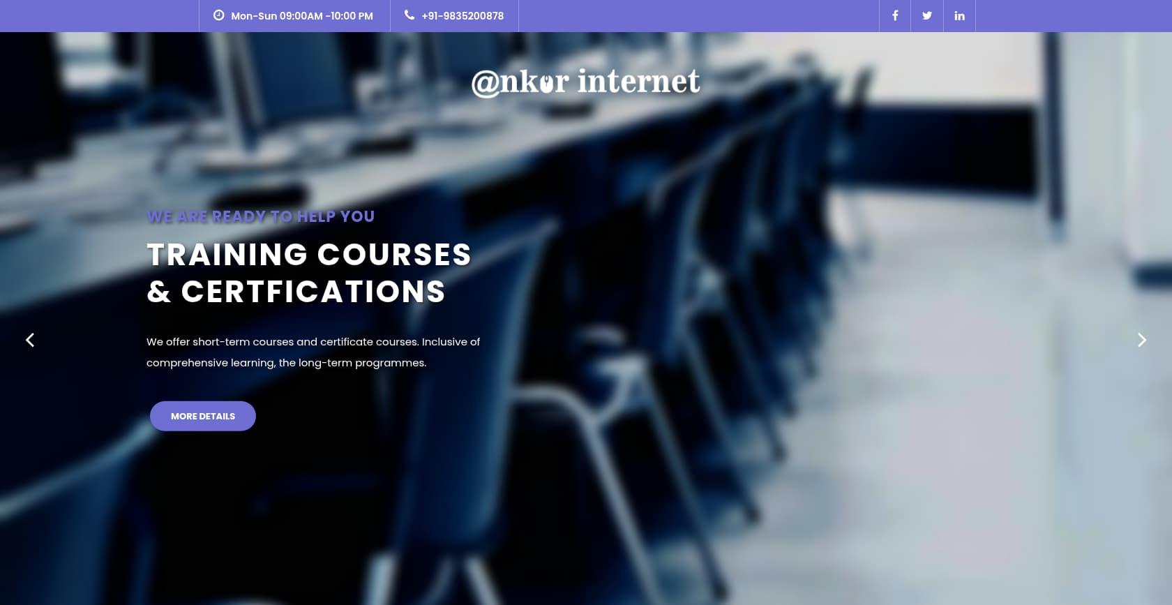 Ankur Internet - Website Design Project by WebNesters