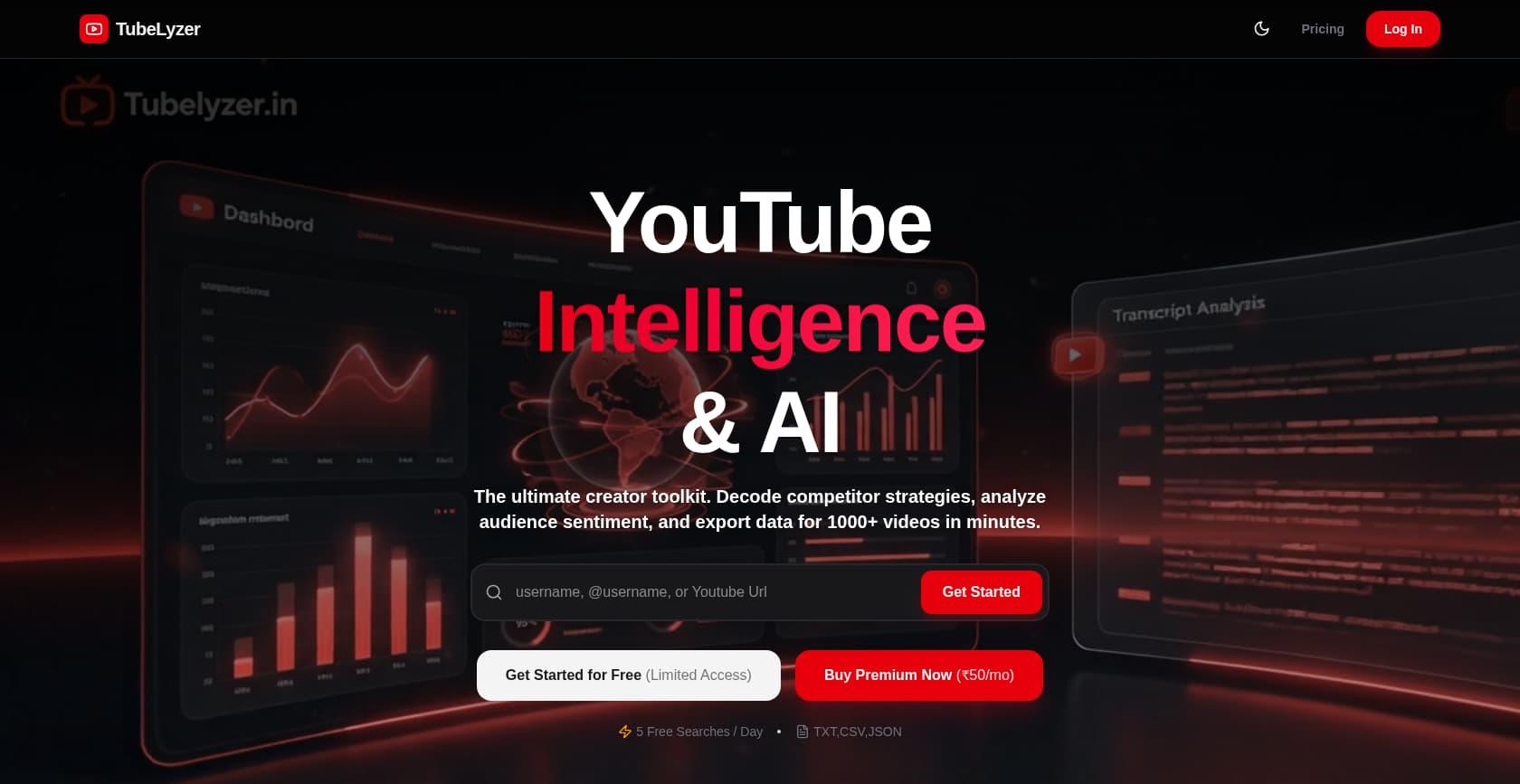 Tubelyzer - Website Design Project by WebNesters